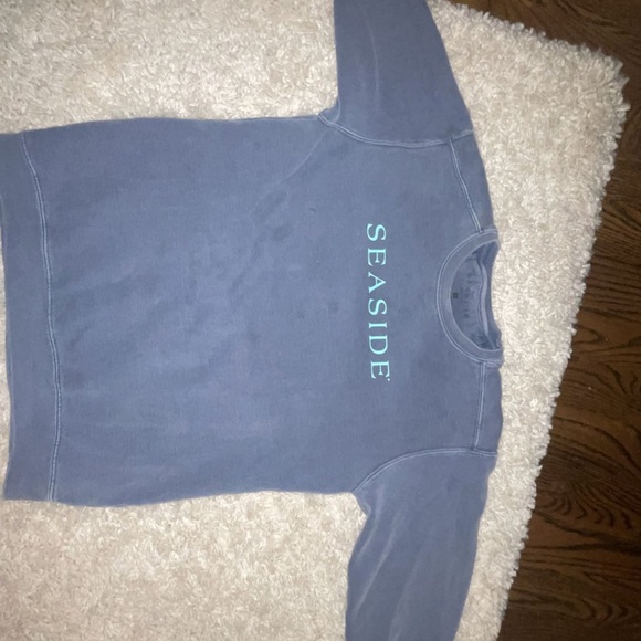 washed out blue with teal, S , Seaside Crewneck - Picture 4 of 5